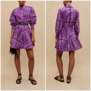 Maje Purple Paisley Mini Dress